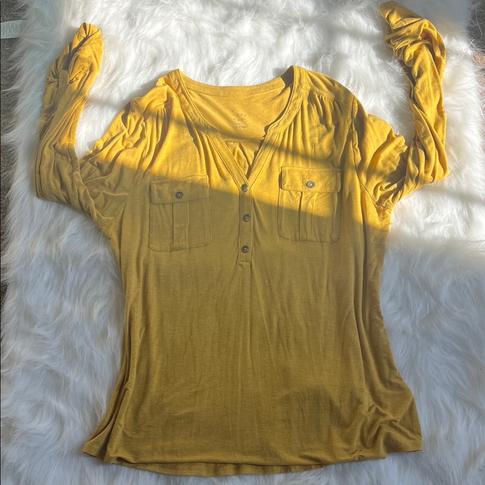 A New Day Mustard Button Down Shirt